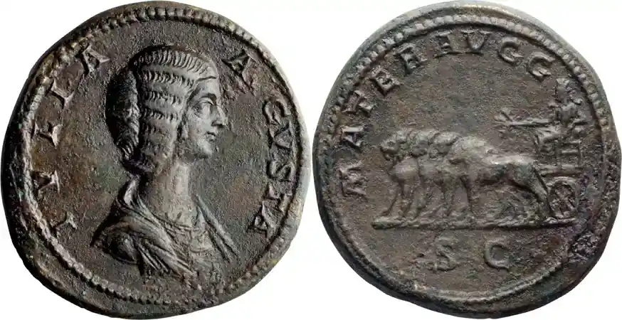 Ancient Roman c. 206 n. Chr. Julia Domna. Sestertius - Hohe Qualität