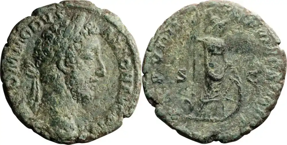 Ancient Roman 184 n. Chr. Commodus. 40-as | Reduziert