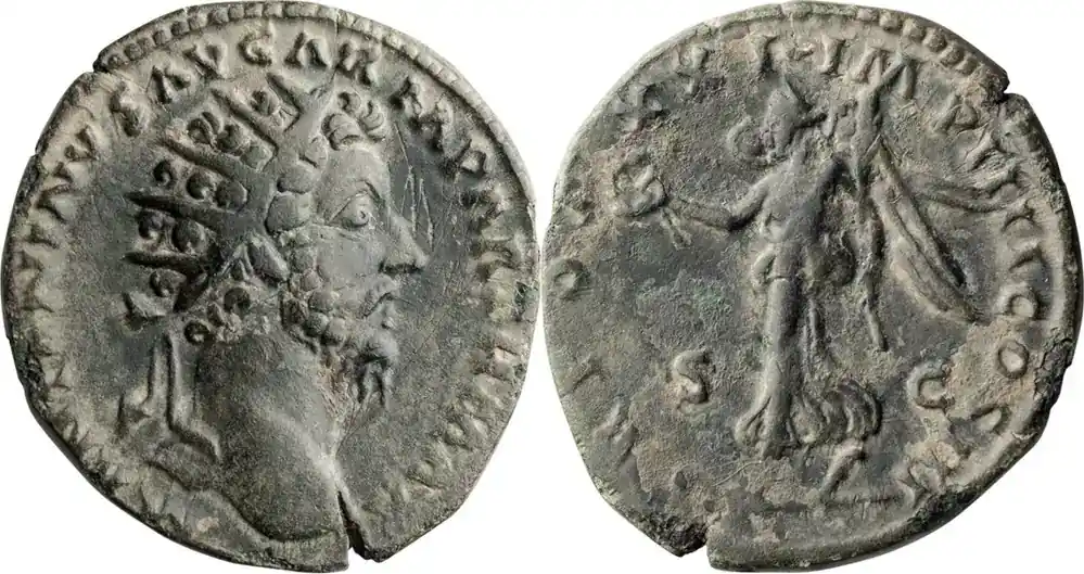 Sofort lieferbar - Ancient Roman 167 n. Chr. Marcus Aurelius. Dupondius
