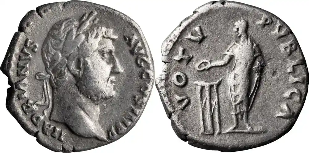 Versand noch heute - Ancient Roman 137-138 n. Chr. Hadrian Legend Error. Denarius