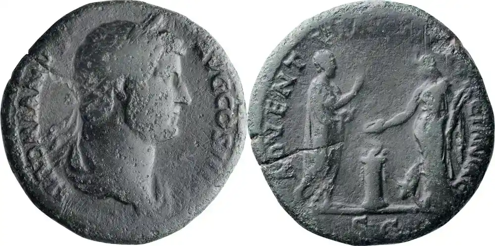 Premium | Ancient Roman c. 132 n. Chr. Hadrian. Sestertius