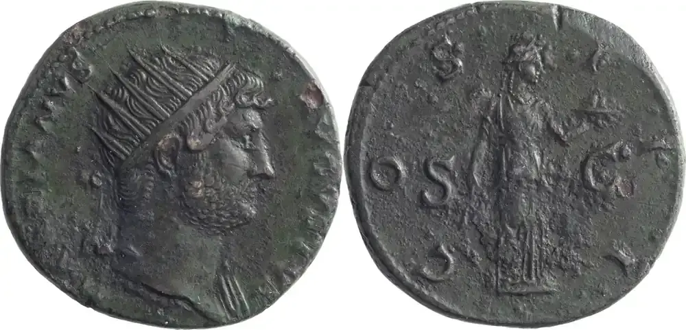 Ancient Roman 125-8 n. Chr. Hadrian. Dupondius | Markenqualität