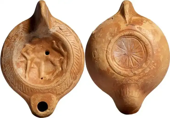 ca. 100-300 n. Chr. Roman Terracotta Oil Lamp | Nur noch heute