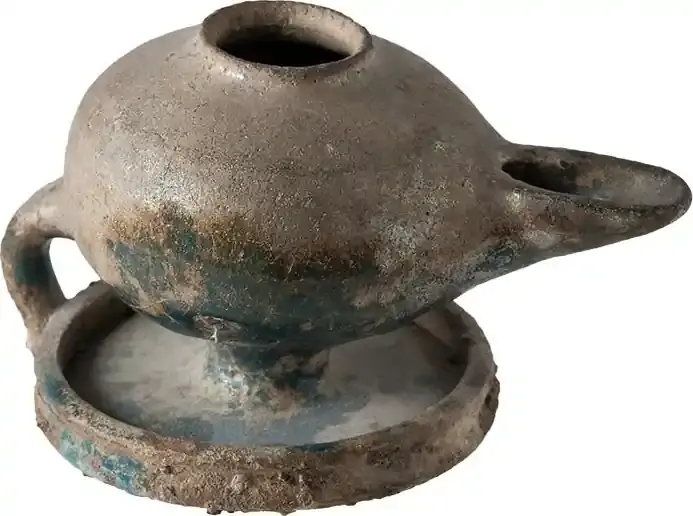 spätes Mameluke, ca. 1100-1300 n Islamic Glazed Oil Lamp - Beliebt