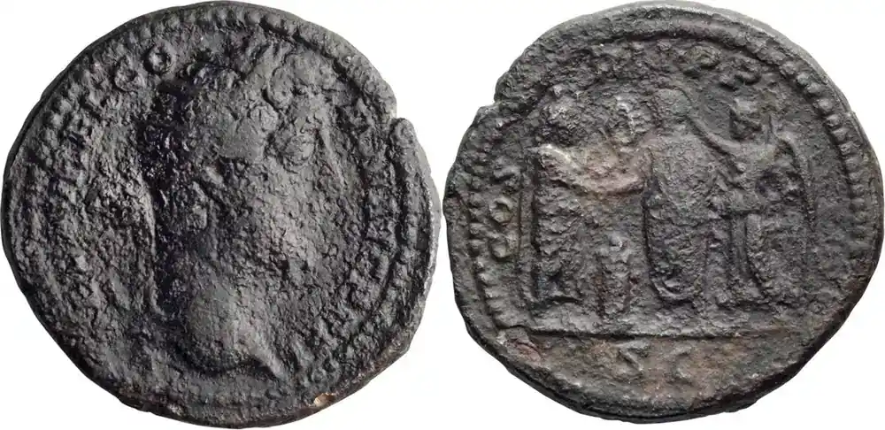 Ancient Roman 192 n. Chr. Commodus. Dupondius | Neuheit