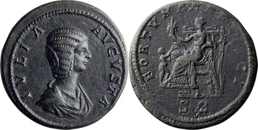 Ancient Roman c. 208-9 n. Chr. Julia Domna. Sestertius | Super-Preis