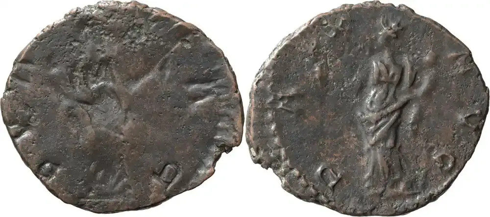 Neu eingetroffen - Ancient Roman Tetricus I, Reverse Brockage. Antoninianus