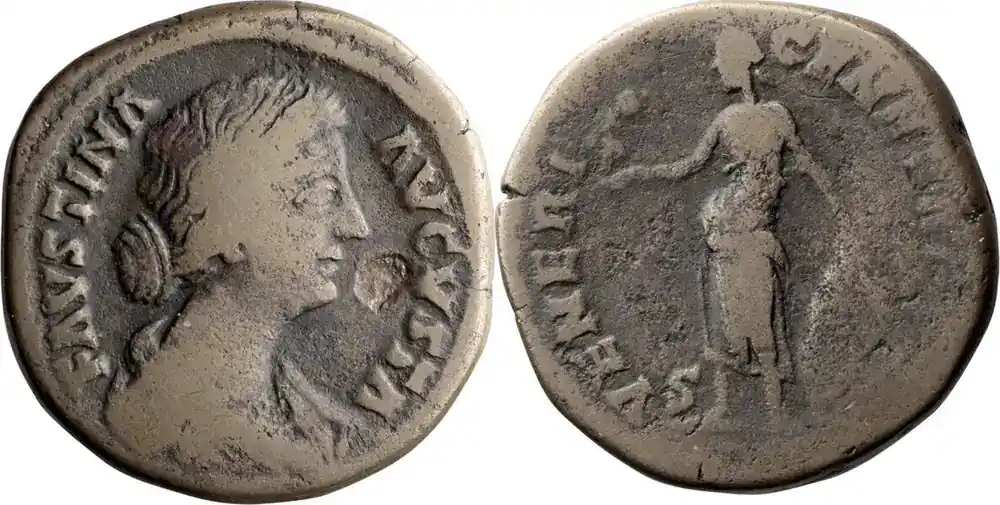 Ancient Roman Faustina II. Sestertius | Preis gesenkt