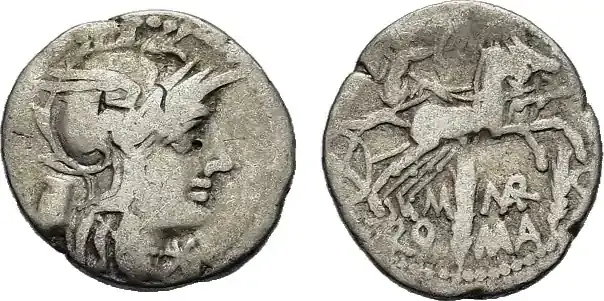 Roman Republic M. Marcius Mn.f, 134 BC. Denarius s | Versand noch heute