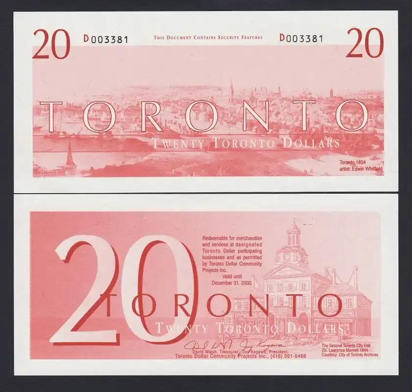 1997 Canada Local Currency TORONTO Dollars 20 UNC unz - Günstig