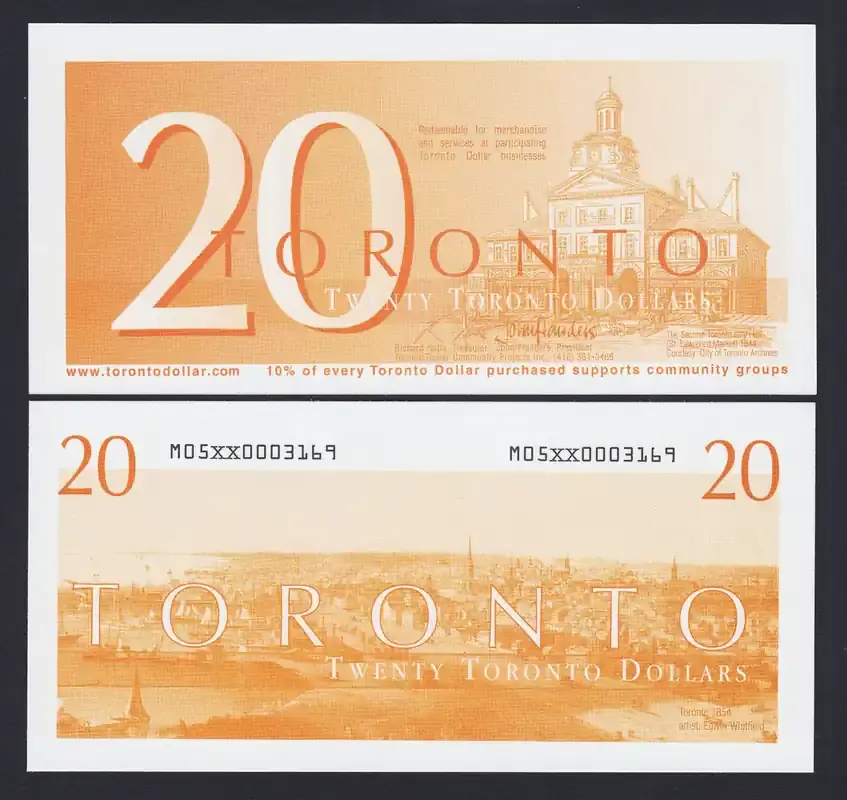 Nur für kurze Zeit - 2008 Canada Local Currency TORONTO Dollars 20 UNC unz