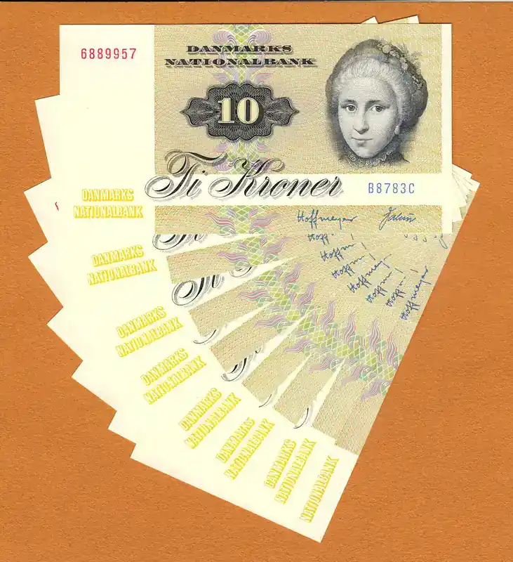Top bewertet | 10 Kroner 1978 Denmark 8 Consecutive Prefix B8 Pick-48h UNC unz