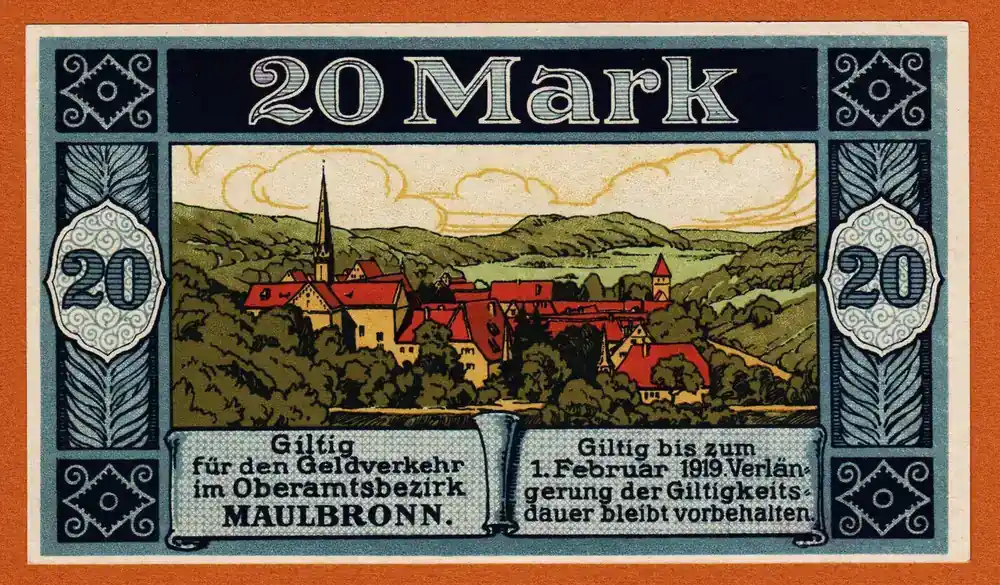 Neue Ware | Germany 20 Mark 1918 German Notgeld Kriegsnotgeld Maulbronn UNC unz