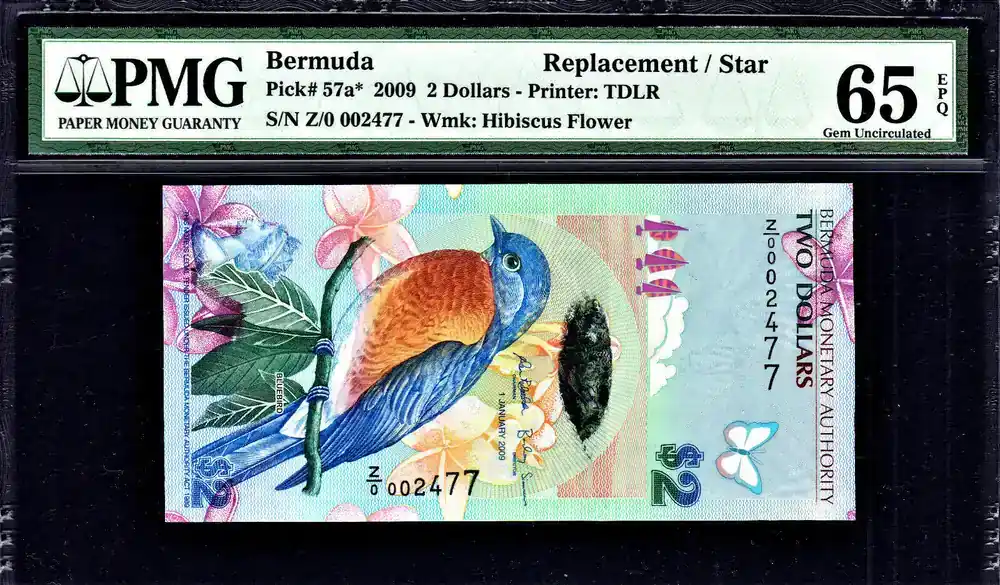 Beliebt - 2009 Bermuda 2 Hybrid Polymer 1st REPLACEMENT Z/0 Pick-57a* GEM UNC PMG 65 EPQ