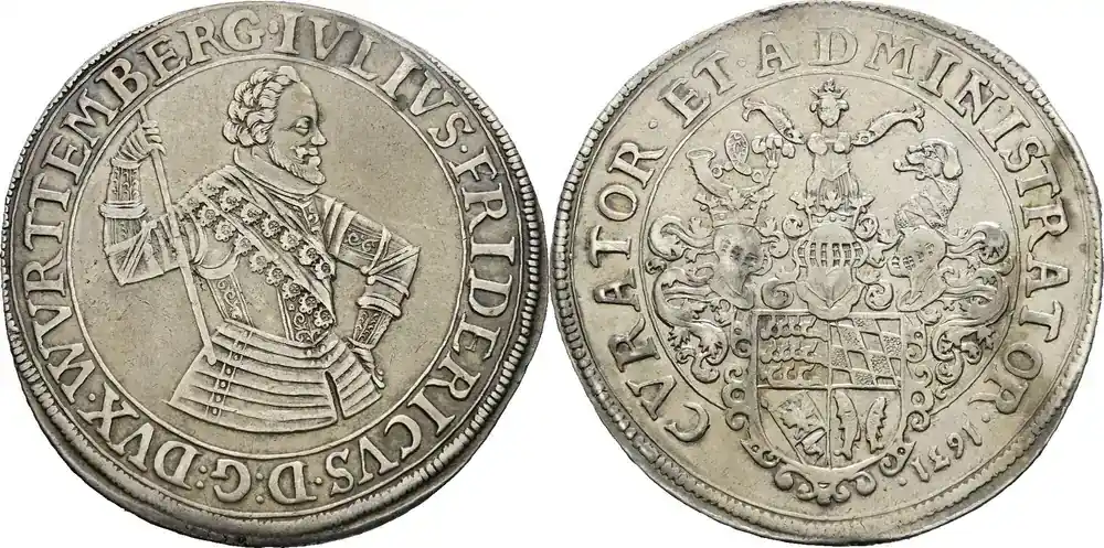 Württemberg Taler 1631 Julius Friedrich 1631-1633 sehr selten, sehr schön-vorzüglich | Neu eingetroffen