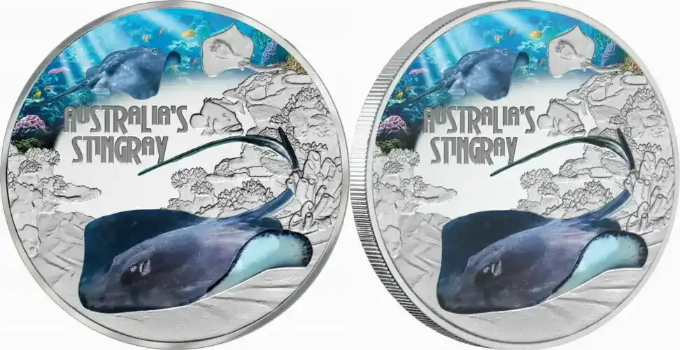 Tuvalu 1 2021 Deadly & Dangerous STINGRAY 1 oz Pure Silver Coin Proof - Deal