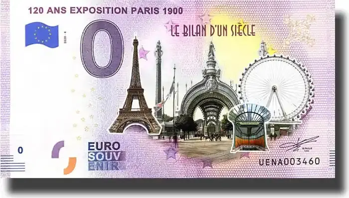 0 Euro 1900 Souvenir Banknote 120 Ans Exposition Paris Colour France UENA 2020-4 Uncirculated | Kundenliebling