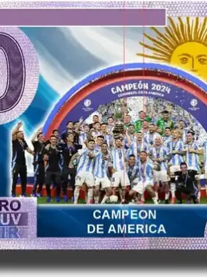 0 Euro 2024 Souvenir Banknote Football Argentina Campeon Custom Colour Uncirculated - Hohe Qualität