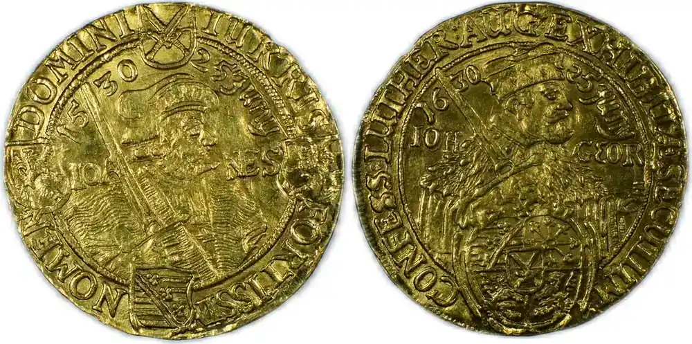 1630 Allemagne – Double Ducat or – Dresde – 1530 ss+ - Topseller