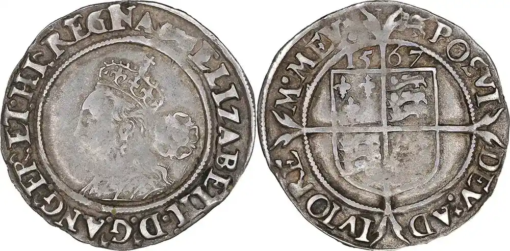 England 1567 AD. Elizabeth I AR Sixpence – Tudor (Third Issue) VF | Hochwertig