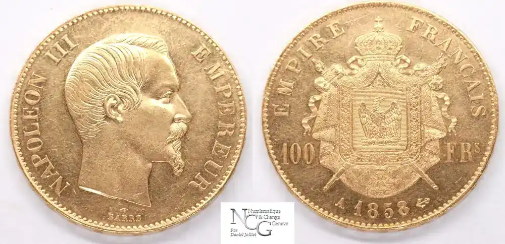 France 100 Francs 1858 A SUP-FDC - Zeitlich begrenzt