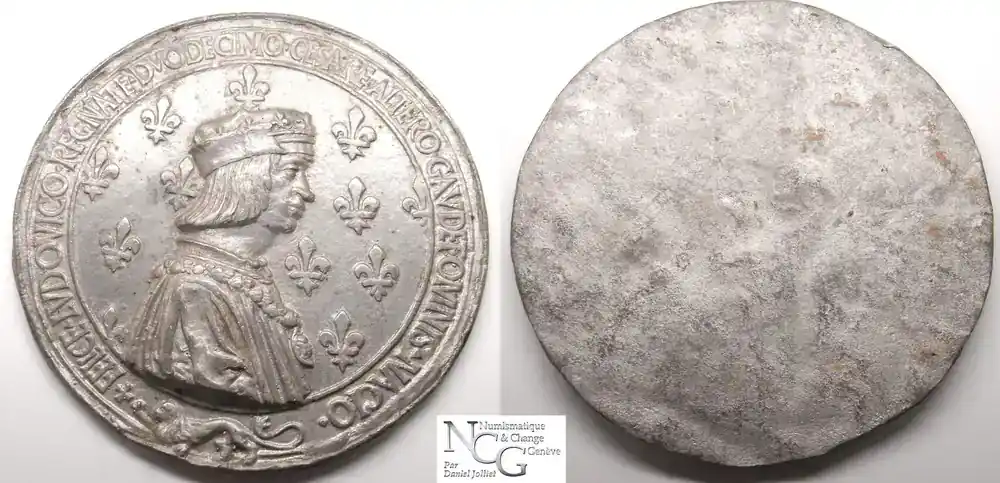 Francs Trial Louis XII / Anne de Bretagne 1499 TTB-SUP - Aktion