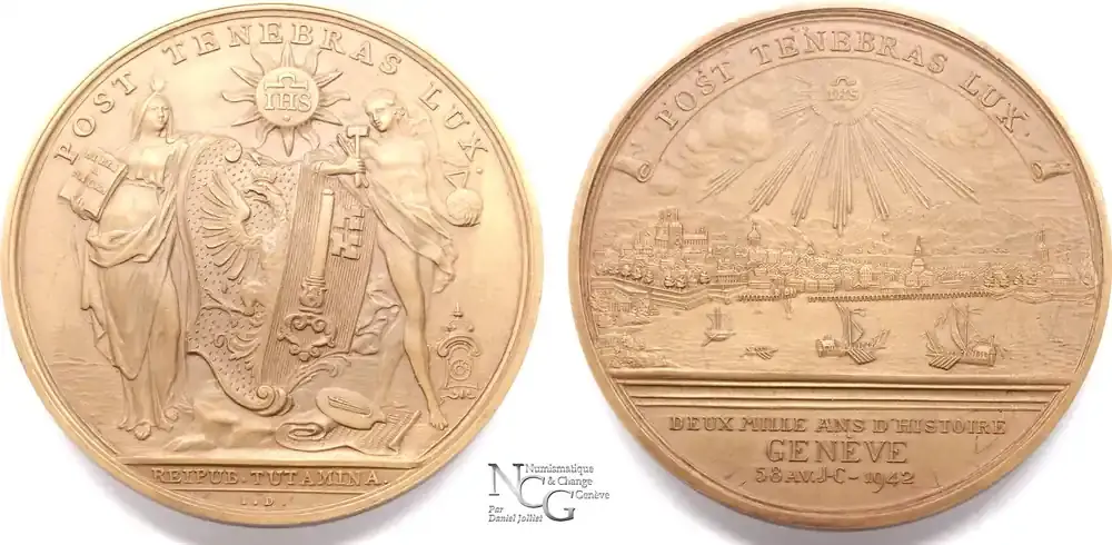Suisse 1942 Medal 2000 years of Geneva FDC - Mega-Angebot