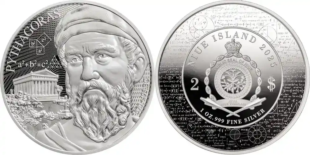 Extra-Rabatt | 2 Dollars PYTHAGORAS Science Explained 1 Oz Silver Coin 2 Niue 2025 PP