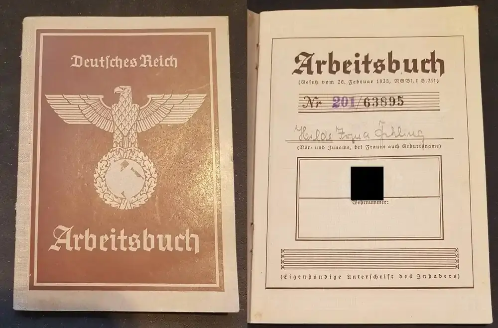 3. Reich 1943 Arbeitsbuch guter Zustand, entnazifiziert | Neue Ware