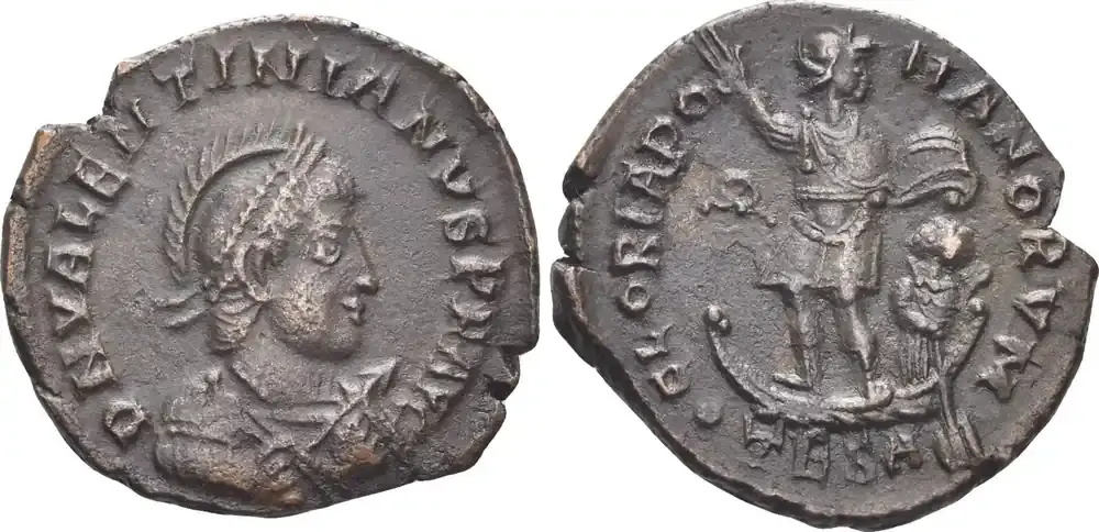 ROMAN 379 n. Chr. Valentinian II. 375-395 AD. AE2 (4.10g, 22mm). Thessalonica mint. Struck RIC 44a Nice VF | Rabatt