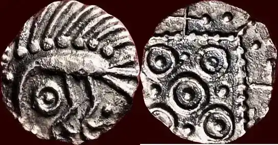 (circa 700-720) NOORDELIJKE NEDERLANDEN (NETHERLANDS) – FRISIA – PSEUDO ANGEL-SAKSISCHE MUNTSLAG – Sceatta z.j. zfr+ | Letzte Chance