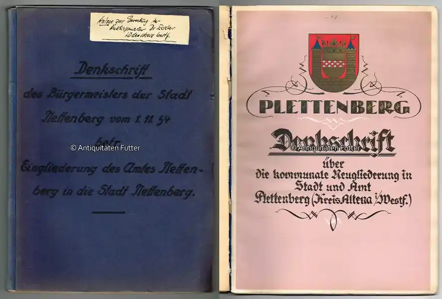 Online kaufen | 1934 Manuskript / Denkschrift des Bürgermeisters der Stadt Plettenberg vom 1. 11… 2-3