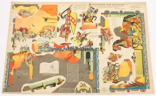 Deutsches Reich um 1930 Bilderbogen/Modellbaubogen/Gottfried von Bouillon/Bogen Nr. 8 von Erard 3 - Neu im Sortiment