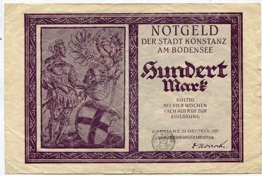 Baden, 100 Mark 23.10.1922, Konstanz – Stadt, ss - Preishit