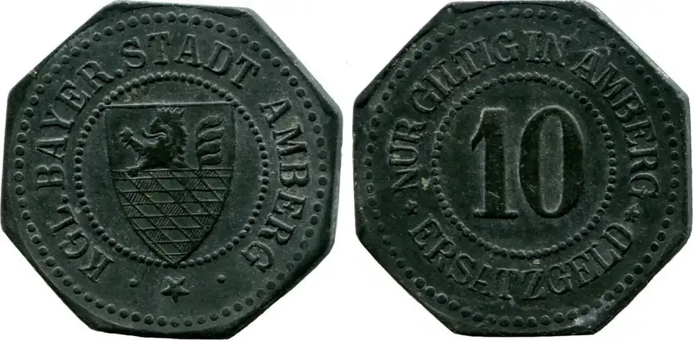 Werkspreis - Bayern, 10 Pf o. J., Amberg – Stadt, vz