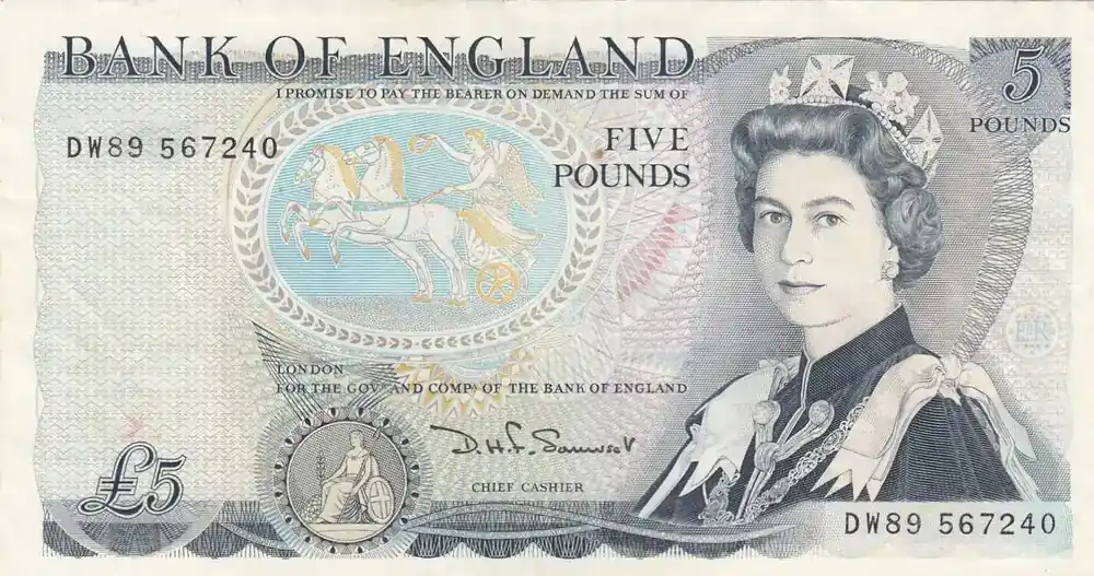 Großbritannien 5 Pounds – Elizabeth II – 1980 – Series DW III / SS+ - Premium
