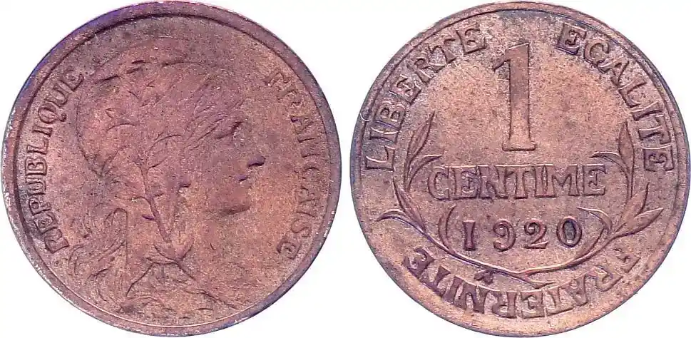 Frankreich 1916 1 Centime Dupuis – 1920 II / VZ - Expressversand