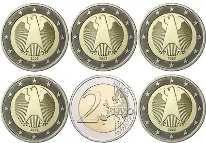 Deutschland 2 Euro 2002 Stgl. Mzz. A bis J Bundesadler | Extra-Rabatt