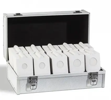 344768 – weißes Münzrähmchen MATRIX Sortiment 1000er Pack inkl. Gratis Koffer - Neu
