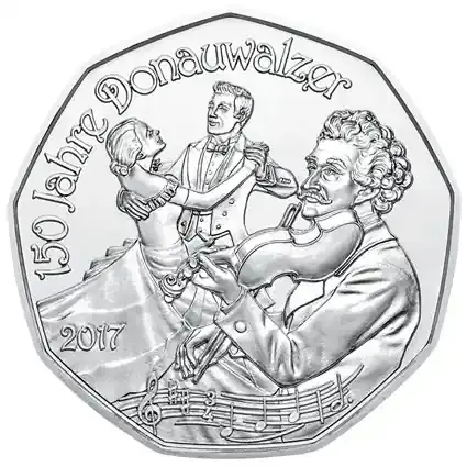 Jetzt neu - Österreich 5 Euro Silber 2017 Neujahrssilbermünze „Donauwalzer“ im Folder