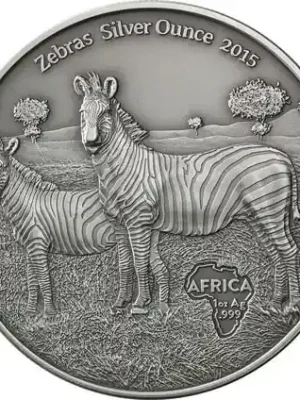 1 Unze Silber 2015 Zebras – Afrika Antique Finish Silver Ounce | Bestseller