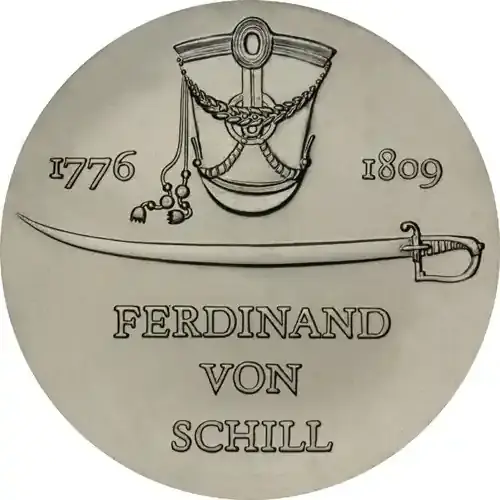 Kostenlose Rückgabe | DDR 5 Mark Münze 1976 – Ferdinand von Schill
