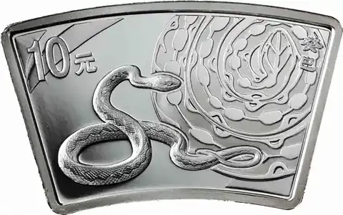 1 Unze Silber 2013 – Jahr der Schlange – China 10 Yuan in Fächerform | Markenqualität