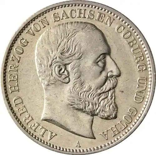 Premium | Sachsen-Coburg-Gotha 2 Mark Silber 1895 – Herzog Alfred