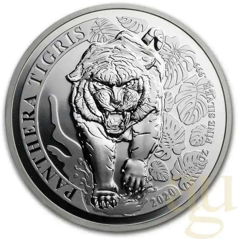 Top-Preis - 1 Unze Silbermünze Laos Tiger 2020