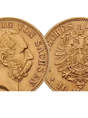 Geprüfte Qualität - Deutsches Reich/Sachsen 10 Mark 1874 – 1888 Albert