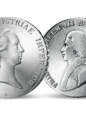 Preishit | Zum 200. Jahrestag der Gründung des Deutschen Bundes erstmals vereint Zwei wertvolle Silbertaler der führenden Mächte Österreich und Preußen