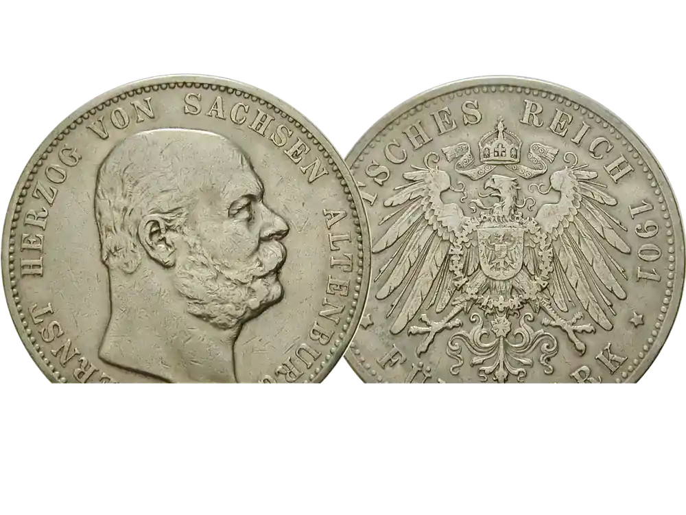 Angebot | Deutsches Reich / Sachsen-Altenburg 5 Mark 1901 Herzog Ernst