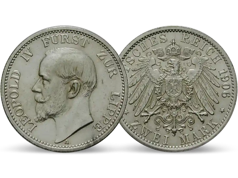 Deutsches Reich / Lippe 2 Mark 1906 Fürst Leopold IV. | Angebot