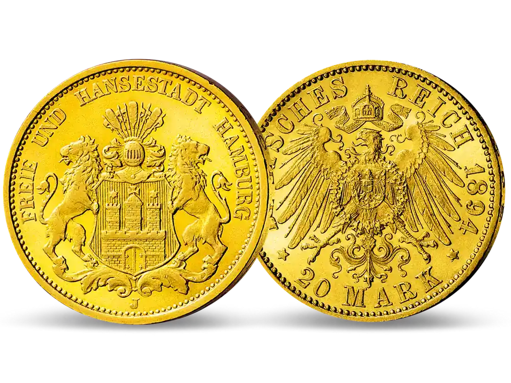 Letzte Chance - Deutsches Reich/Hamburg 20 Mark 1893-1913